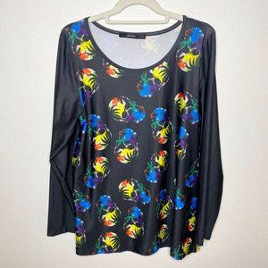 Sakurafina Palm Tree Skull Long Sleeve Rash Guard Beach Surf Summer